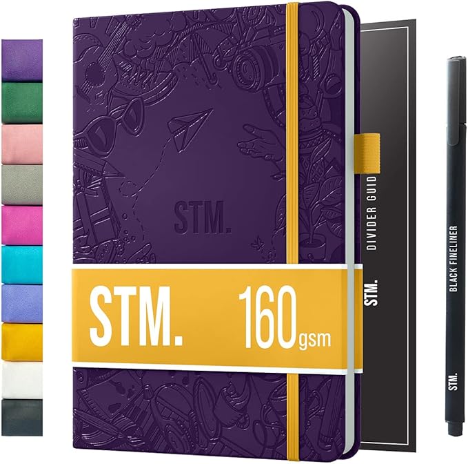 Bullet Dotted Journal Dot Grid Notebook | A5 Daily Journaling Notebooks for Personal Writing, Work, Women | 160gsm Thick Paper, Hard cover, Lay Flat Binding | 5x7 Journals Cuaderno Libretas de apuntes