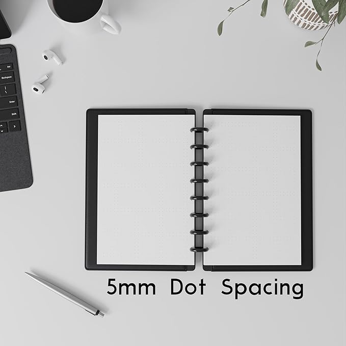 Discbound Half-Letter Size Extra Thick Dot Grid Paper Refill, 400 Sheets (800 Pages), 5.5 in. x 8.5 in., 120 GSM, Junior Size