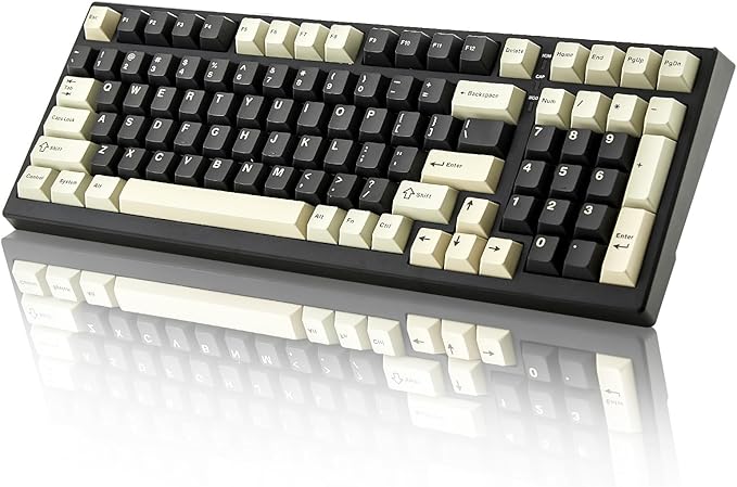 YUNZII YZ98 Gasket Mechanical Keyboard,99 Key Hot Swappable BT5.0/2.4G/USB-C Wireless NKRO 98% 1800 Layout with RGB LED Backlit for Linux/Win/Mac(Black, Cocoa Cream V2 Switch)