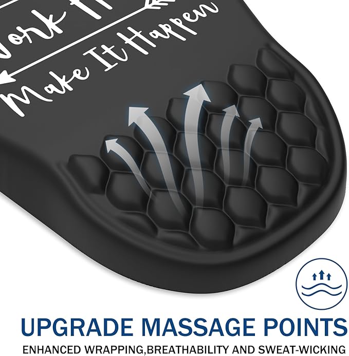 Ergonomic Mouse Pad Wrist Support, with Memory Foam & Non-Slip PU Base, Comfortable Massage Design Mouse Pad Relieve Wrist Fatigue&Pain, Suitable for Computer, Office and Home(04Inspirational Quote)