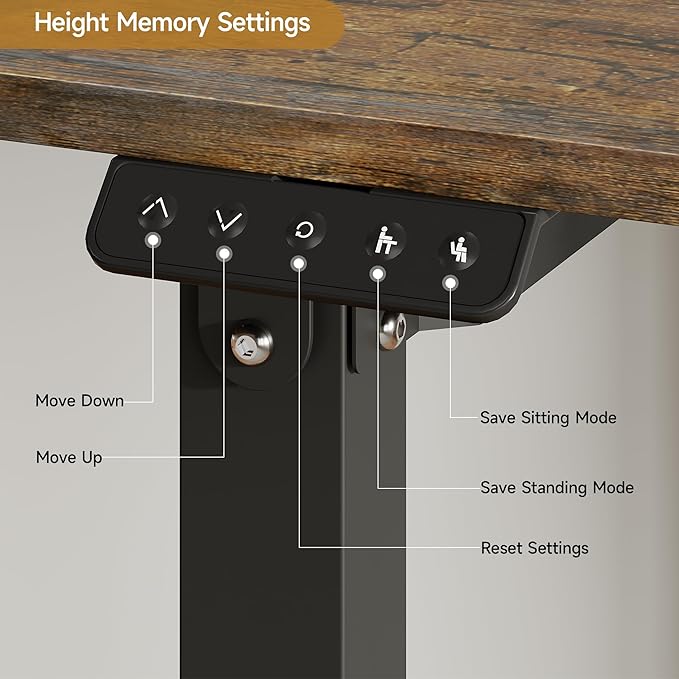 71x32 Inch Adjustable Standing Desk with 4 Legs, Stand-up Desk Features a Rectangular Top, Dual-Motor Lift, and Memory Presets (28-46Inch) for Home Offices or Computer Workstations, Rustic Brown