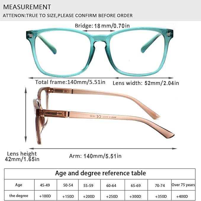 Henotin 4-Pack Blue Light Blocking Reading Glasses Women Men,Spring Hinge Computer Readers,Anti UV Ray Square Nerd Eyeglasses (4-pack Mix Color, 2.75, Diopters)