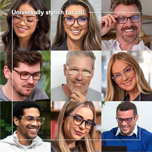 Readerest 0.75 Blue Light Reading Glasses - Lightweight Computer Glasses - Eye Strain, UV Glare Protection (Black)