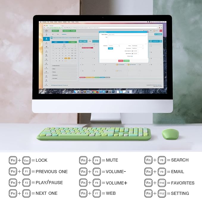 MOFii Wireless Keyboard and Mouse Combo, Computer Full Size Keyboard, 2.4GHz USB Dropout-Free Connection, Cute Wireless Moues for PC/Laptop/Mac Computer