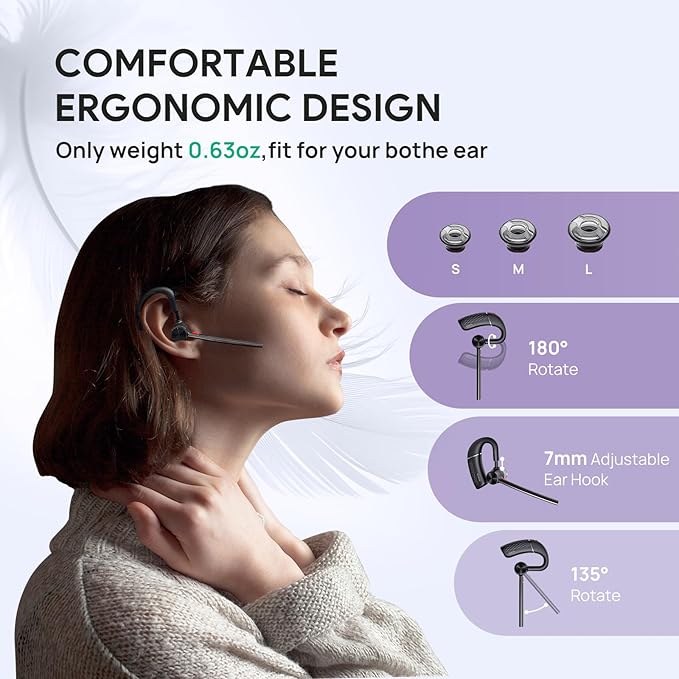 Yealink Bluetooth Headset BH71 Pro,Teams Zoom Certified,Single Ear Wireless Headset with Charging Case,Bluetooth Earpiece with Noise Canceling Mic,Type-C/A USB Dongle,Connect Mobile/Mac/PC,