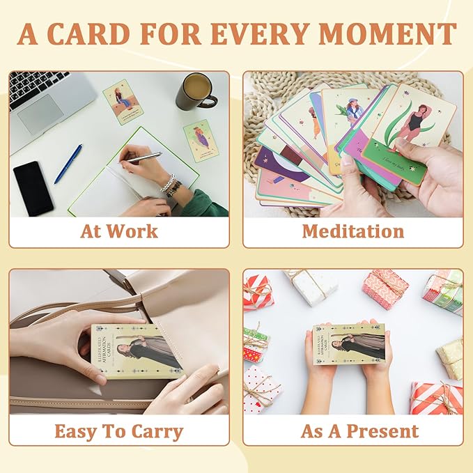 Affirmation Cards for Women – 53 Daily Motivational Cards with Display Stand | Inspirational Self-Care & Meditation Gift, Birthday Gifts for Women & Best Friends