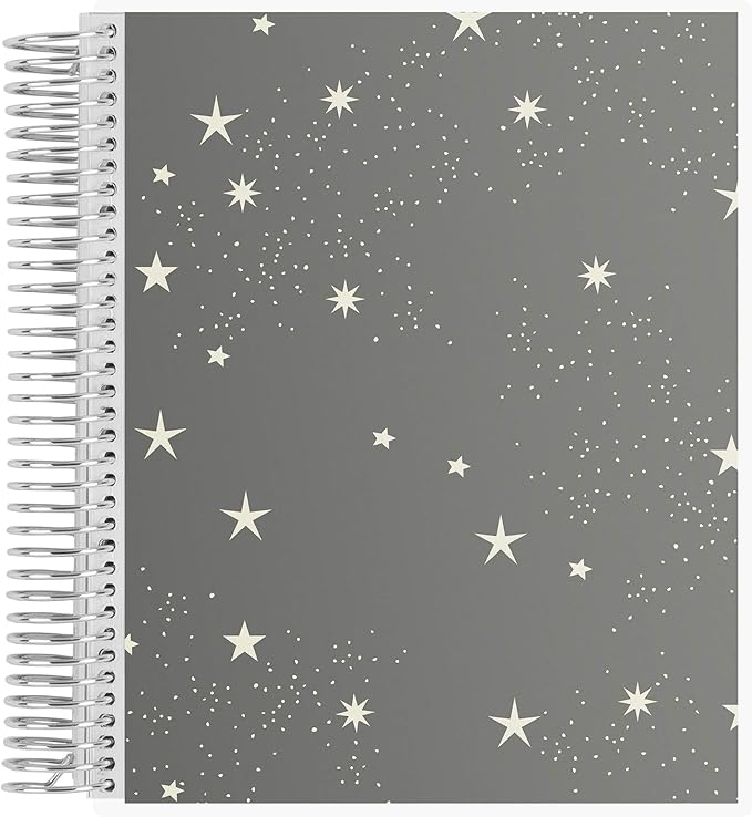 Erin Condren 7" X 9" Spiral Bound Dot Grid Journal Notebook - Starry Sky, 5Mm Dot Grid, 160 Page Writing, Drawing & Art Notebook, 80Lb Thick Paper, Stickers Included