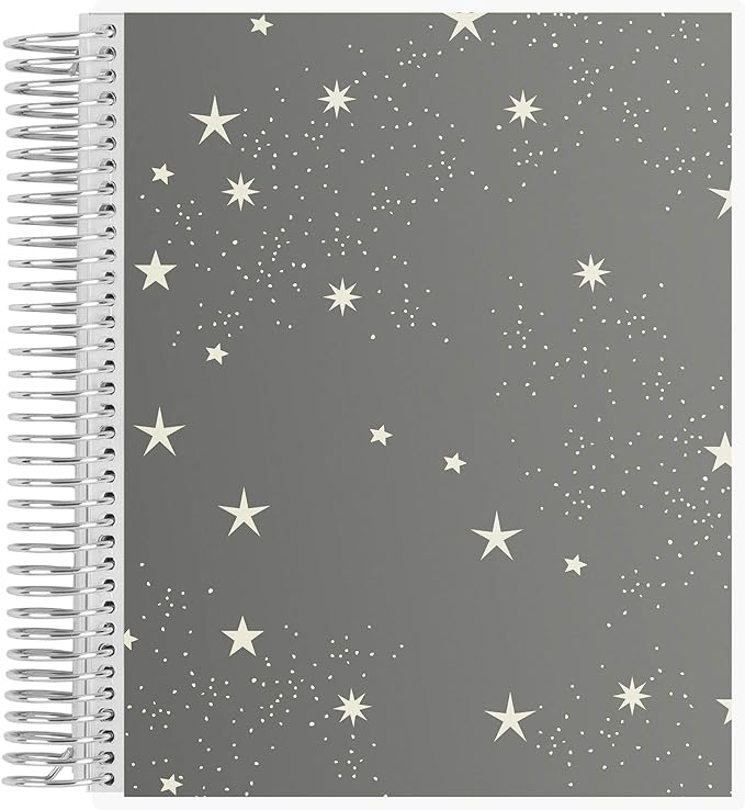 Erin Condren 8.5" X 11" Spiral Bound Dot Grid Journal Notebook - Starry Sky, 5Mm Dot Grid, 160 Page Writing, Drawing & Art Notebook, 80Lb Thick Paper, Stickers Included