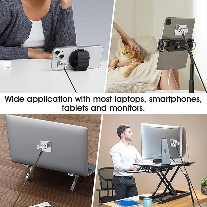 I3C Laptop Cable Lock Hardware Security Cable Lock Anti Theft Combination Lock, Laptop-Computer-Security-Locks for Laptop PC Monitors Projectors Docks Tablet Notebooks (10pack)