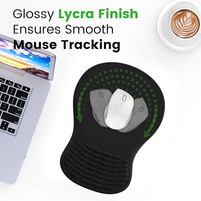 MEKASS Ergonomic Mouse Pad with Wrist Rest, Memory Foam Mousepad for Carpal Tunnel Pain Relief, Desk Computer Wrist Support Mouse Pad with Non-Slip PU Base for Office Home (Dark Gray)