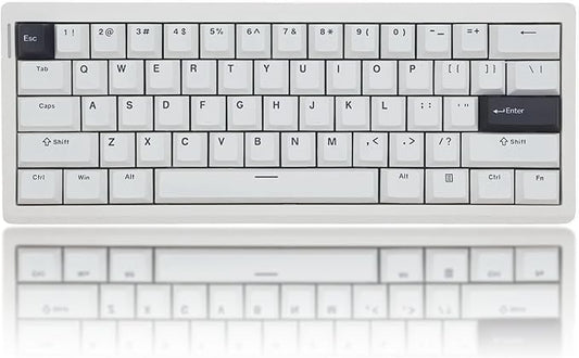 GMK61 60% Mechanical Keyboard,Tri-Mode PBT Keycaps Linear Switches 61 Keys,South-Facing RGB Gasket Mounted Plate Gaming Keyboard for Win/MAC (White, Brown Switch)