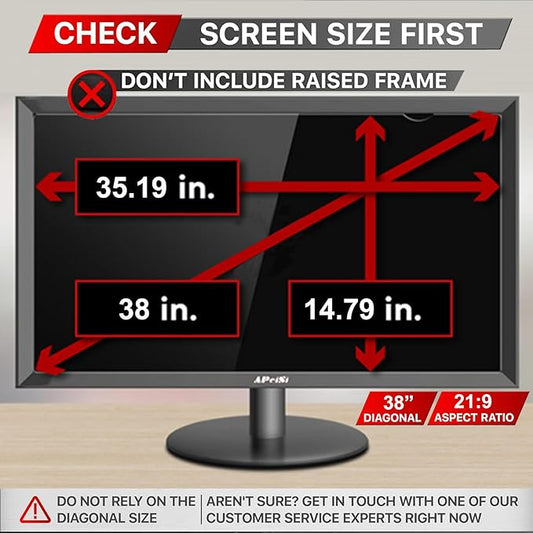 38 Inches Privacy Screen Filter for 21:9 Curved Ultrawide Monitor | Privacy Shield | Anti Glare | Anti-Blue Light | Eye Protection | Anti Spy | Computer Security Private Filter Protector