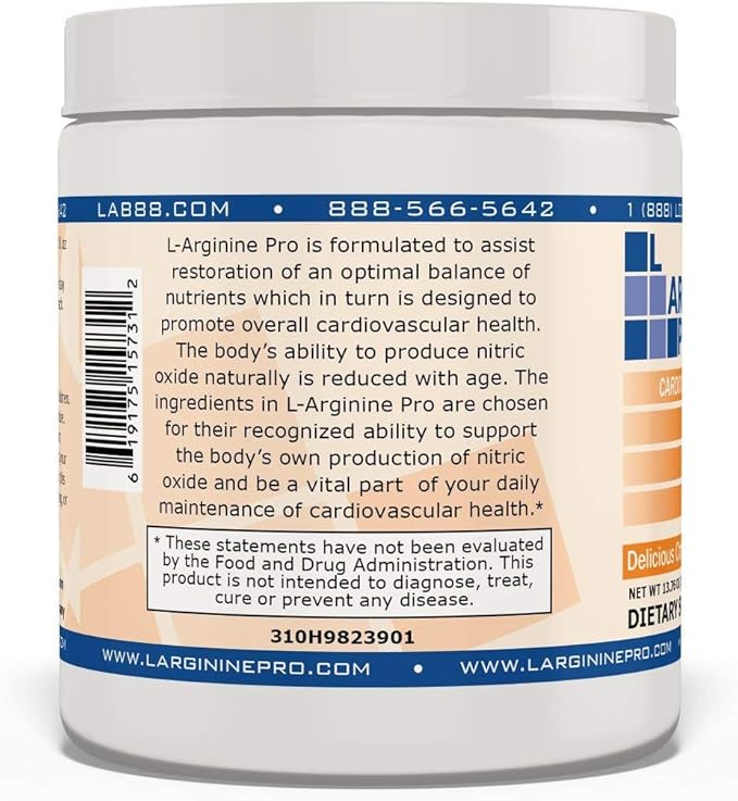 L-ARGININE PRO | 5,500mg L-Arginine Plus L-Citrulline 1,100mg Grape & Orange Powder Drink Mix Supplement for Increased Nitric Oxide Production