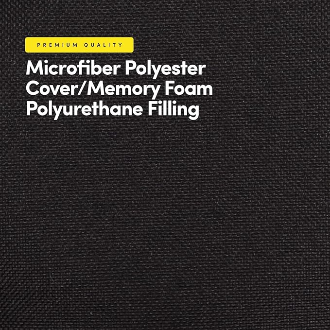 Sweet Home Collection Chair Cushion Memory Foam Pads Tufted Slip Non Skid Rubber Back U-Shaped 17" x 16" Seat Cover, 12 Count (Pack of 1), Black
