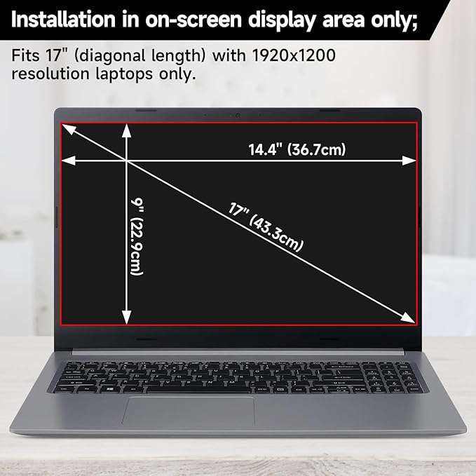 17 Inch 1920x1200 Laptop Privacy Screen (367 * 229mm), Anti Blue Light Glare & Anti Scratch Computer Privacy Shield, Not for 17.3" with 1920x1080 Resolution Laptop