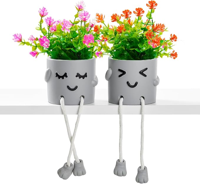 Lifelike Artificial Plants with Creative Pots, Realistic Faux Greenery for Home, Office, Bathroom, Bedroom, Kitchen, and Desk Decor, Long-Lasting Maintenance-Free DecorHome Office
