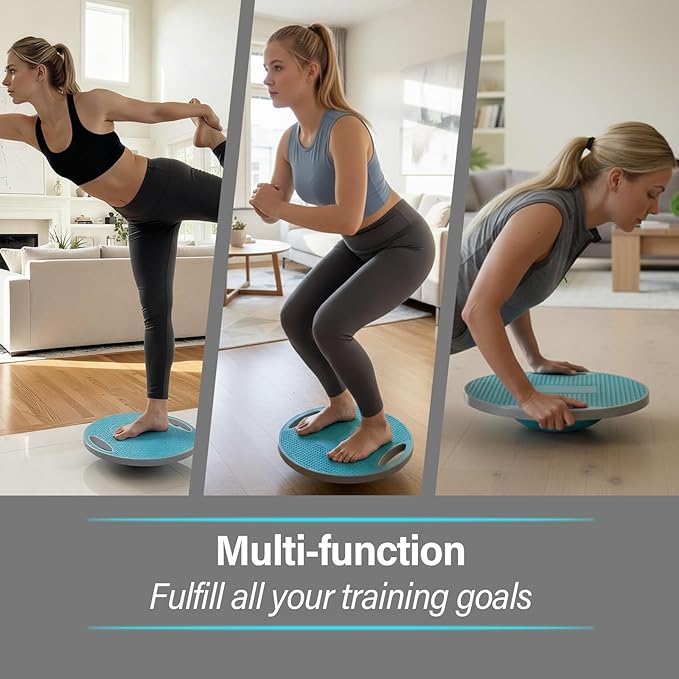 Upgraded Wobble Balance Board for Physical Therapy, Standing Desk & Gym 16 1/3" | Core Trainer with Non-slip Surface | Stability Board for Workout Balance Training | Slackboard | Wobble Board