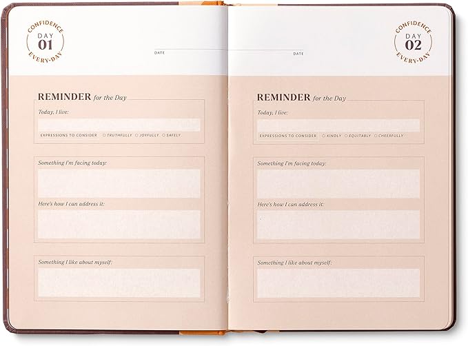 Compendium – Confidence Every Day Guided Journal: A Daily Practice for Strength and Courage – A 5-Minute a Day Personal Growth Notebook – An Inspiring Daily Journal for Forming New Habits