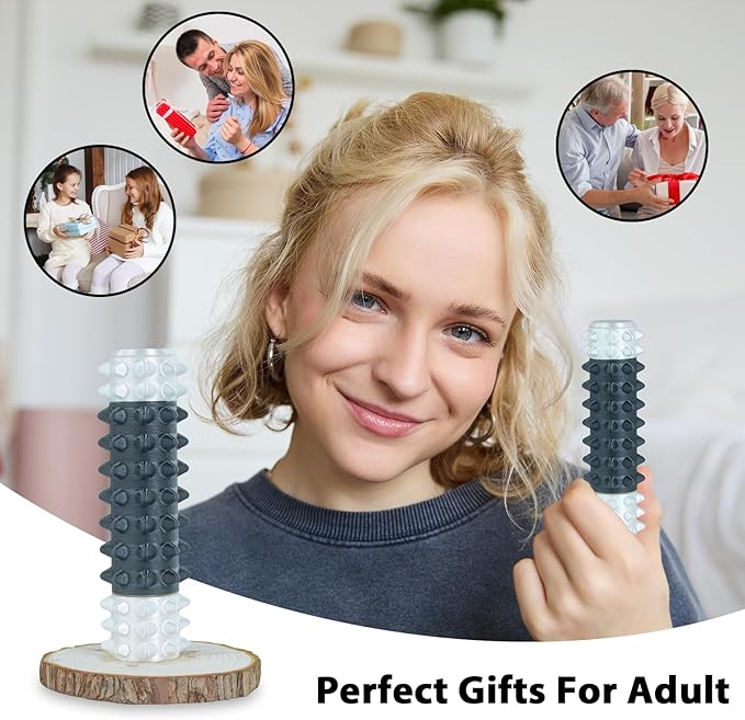 Little Pain Stim Ouchies Fidget Toys for Adults,3D Printed Spiky Pain Stim, Sensory Fidget for Stress & Anxiety Relief, ADHD, Autism,Office Desk Toys, Gifts for Men & Friends (Black White)