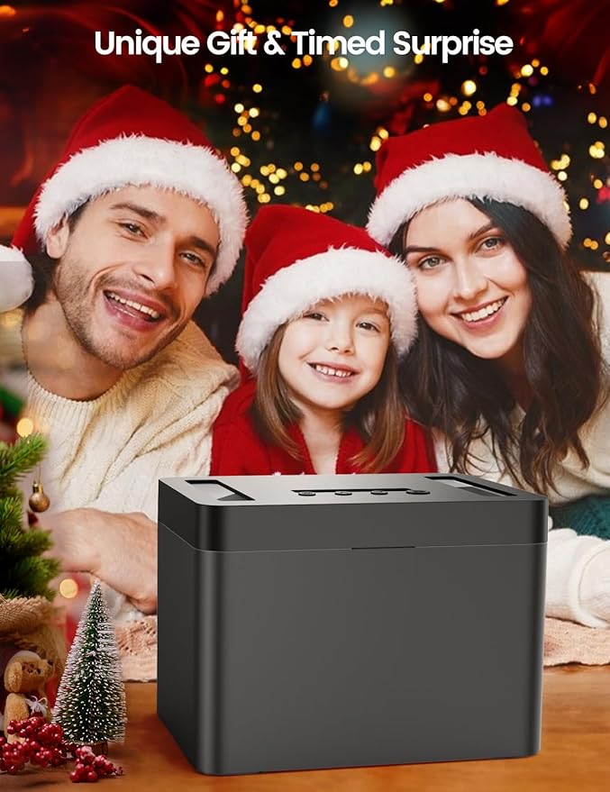 Metal Timed Lock Box with Emergency Unlocking, Phone Locked Box with Timer, Locking Container, Audio Prompt, Self-Control Safe Locker for Cellphone/iPad Mini/Medicine Gift Idea for Men Women