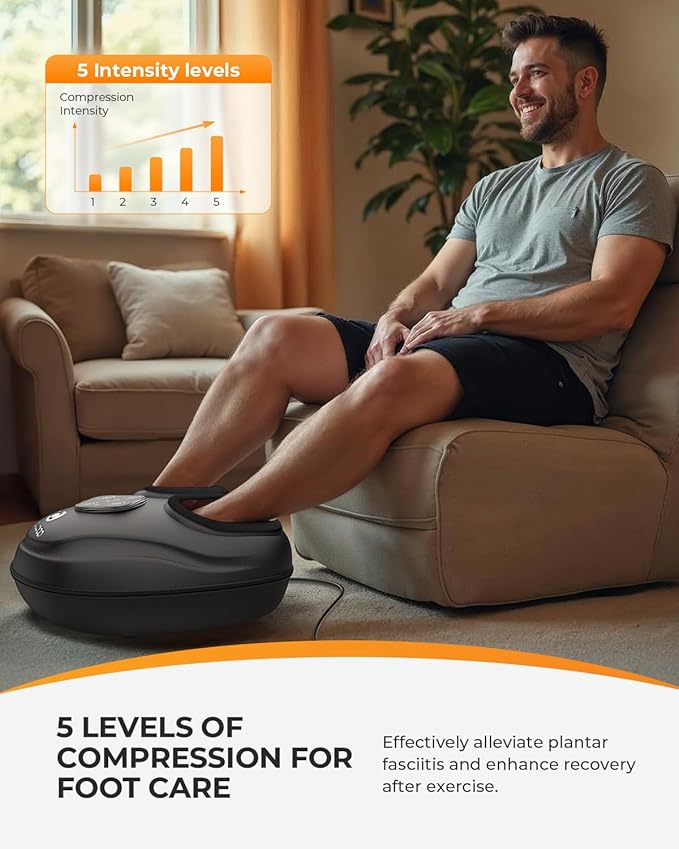 CooCoCo Upgraded Shiatsu Foot Massager - FSA Eligible, Foot Massager for Plantar Fasciitis, Neuropathy, HSA Feet Massager with Heat, Gifts for Women Men Mom Dad, Foot Pain Relief, Home Office Use