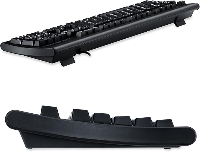 Perixx Periboard-106, Wired Performance Full Size Keyboard, Curve Ergonomic Keys, Black, US English Layout (11204)