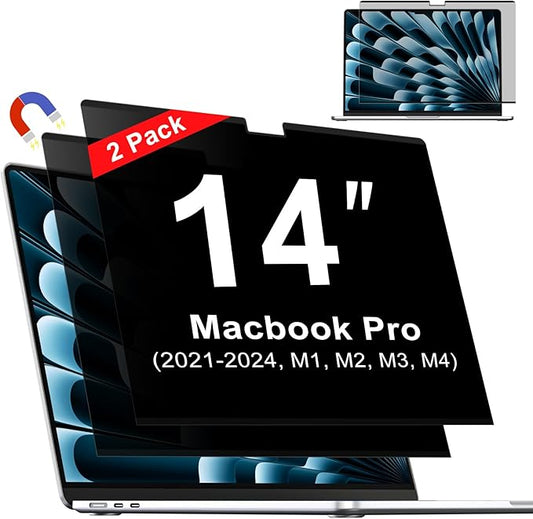 Magnetic Privacy Screen for MacBook Pro 14 Inch (2021-2024, M1, M2, M3, M4, Pro, Max), Removable Laptop Privacy Screen, Anti Blue Light Glare Filter for Mac Pro 14.2" Laptop Computer