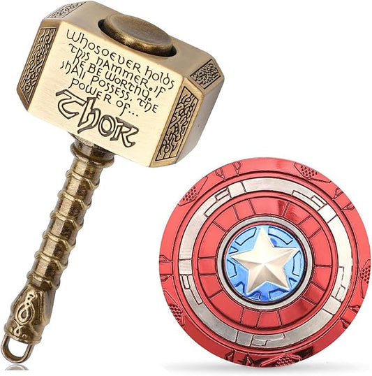 Fidget Chain Hammer Spinners Metal Cool Finger Hand Spinner Fidget Cube Block Anxiety Toy Focus Copper Fidget Toys Fingertip Gyro Stress Relief for Kids Adults(Bronze)