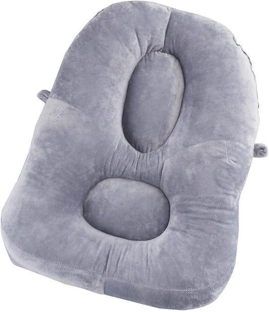 WalterDrake Posture Support Back Cushion – Designed for Back Pain Relief in Any Seat - Light Gray