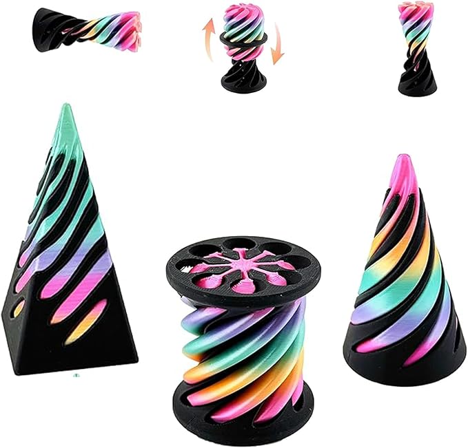 3 Packs Impossible Cone,Spiral Cone Fidget Toy,Impossible Cones passthrough Impossible Pyramid for Relaxing,Spiral Fidget Toy passthrough Impossible Cone,Birthday for Adults & Kids