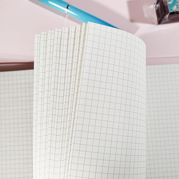 90 Sheets Planner Refill Paper 5mm Squared Inserts Paper B5 9 Holes Binder Grid Notepaper for Filofax Bullet Journals Diary (7.09x10.04 inch)