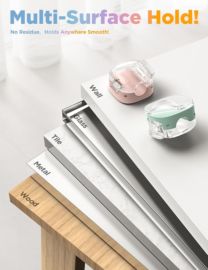 Cable Clips, Cord Organizer 8Pack Multicolor [Dual Spring & Clasp Lock] Under Desk Cable Management, Adhesive Cable Clips Wire Organizer Charger Cord Holder for Nightstand Office Car Desk Organization