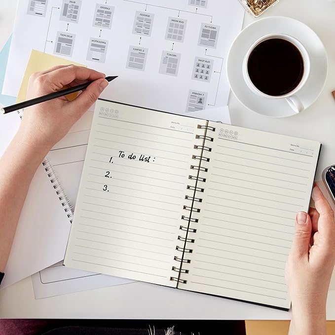 Funny Office Notebook - 1Pcs THINGS NEED TO GET DONE Humorous Quote A5 Spiral Notebook Black Hardcover Diary Notepad Office Coworker White Elephant Gift College Student Gag Gift Birthday Favor