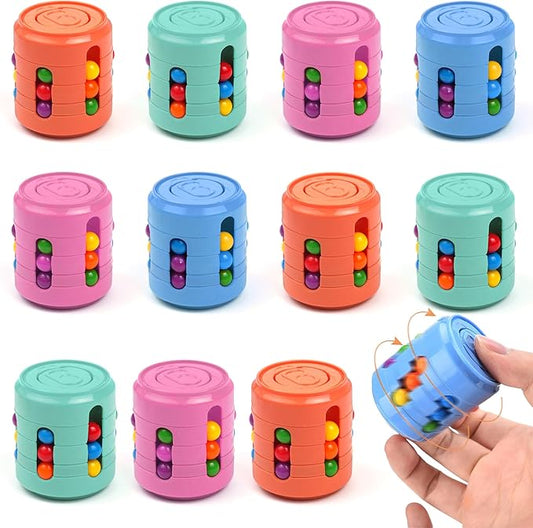 KatchOn, Rotating Fidget Toys – Pack of 12 | Magic Bean Puzzle Cube and Fidget Spinners for Kids, Adults | Fidget Toys Bulk, Classroom Prizes,Goodie Bag Stuffers, Birthday Party Favors for Kids 8-12