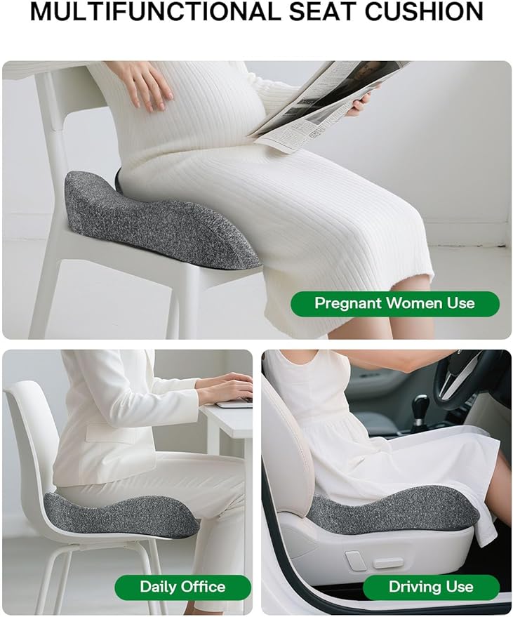 Seat Cushion - SC 100 Seat Cushions for Office Chairs, Car Seat, Wheelchair - Sciatica & Tailbone & Coccyx Pain Relief Pillow for Driver Sedentary People（Size:17 * 14.6 * 3.54 in）