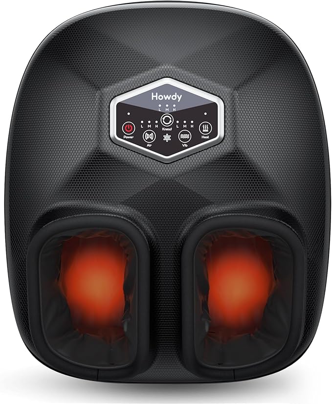 Howdy Foot Massager with Heat for Plantar Fasciitis, Heated Shiatsu Feet Massager for Neuropathy, 2025 Christmas Gift for Women Men Mom Dad