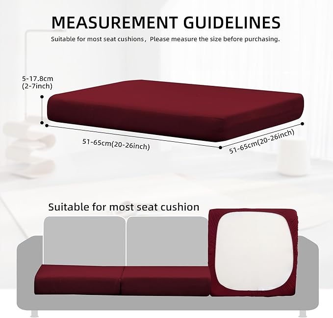 14Pcs Outdoor Cushions Covers Waterproof, Patio Cushion Covers, Stretch Cushion Covers Replacement,Cushion Slipcovers, Furniture Cushion Covers (Claret 2, 14PCS)