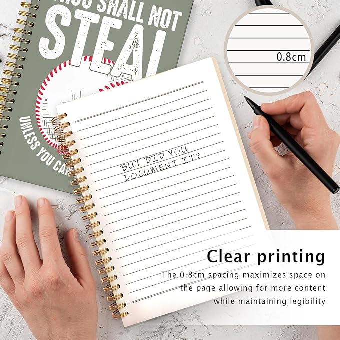 Funny Retro Baseball Notebook, Baseball Lover Gifts Journal, Sports Fan Gifts Journal, Thou Shall Not Steal Unless You Can Beat The Throw Hardcover Spiral Notebooks 5.5x8.3 Inch