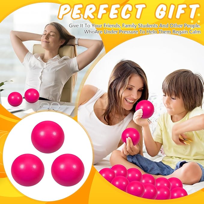 24 Pcs Rose red Foam Stress Ball Squeeze Stress Relief Balls for Kids and Adults Hand Exercise Sensory Relief Toys for Anxiety ADHD Autism （Rose red）