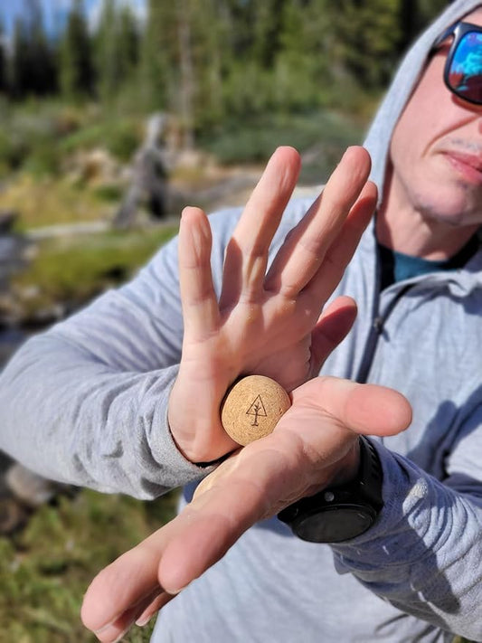 Travel Cork Massage Ball | Lightweight, Sustainable Alternative to Lacrosse Ball for Muscle Pain Relief (1.4 Inch (Pack of 2), Sanded Cork)