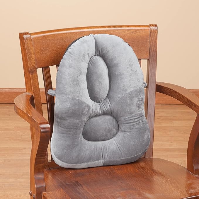 WalterDrake Posture Support Back Cushion – Designed for Back Pain Relief in Any Seat - Light Gray