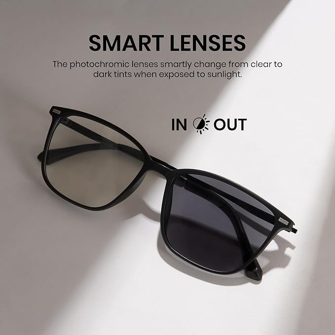 Cyxus Blue Light Blocking Glasses Men Women Computer Gaming Glasses Rectangle UV400 Photochromic glasses 8208i02