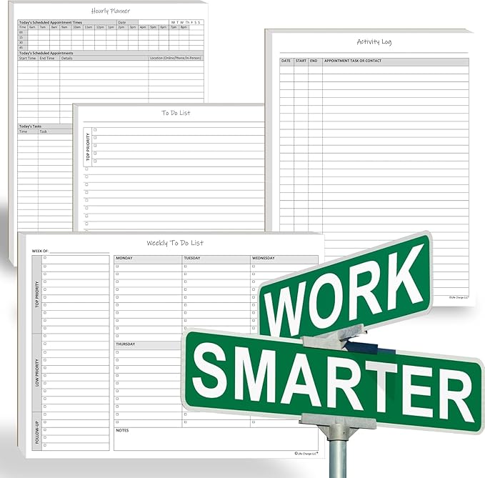 TO DO List Notepads (2 Pack, 50 Pages Each) Planner Pads. ToDo Checklist w/Priority & Note Sections. Organize & Track Projects, Clients or Daily Tasks. 5.5 X 8.5, A5 Sheets. Made in the USA.