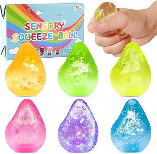 Fidget Toys Stress Balls for Kids & Adults, Sugar Squishy Balls, Squishy Sensory Squeeze Toys for Anxiety/ADHD Relief, (Drop Ball)