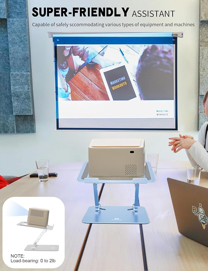 Laptop Stand Adjustable Laptop Holder for Desk, Foldable Laptop Riser Portable Computer Stand Compatible with MacBook, Lenovo, HP and All Laptops up to 15.6 inches Diamond Blue