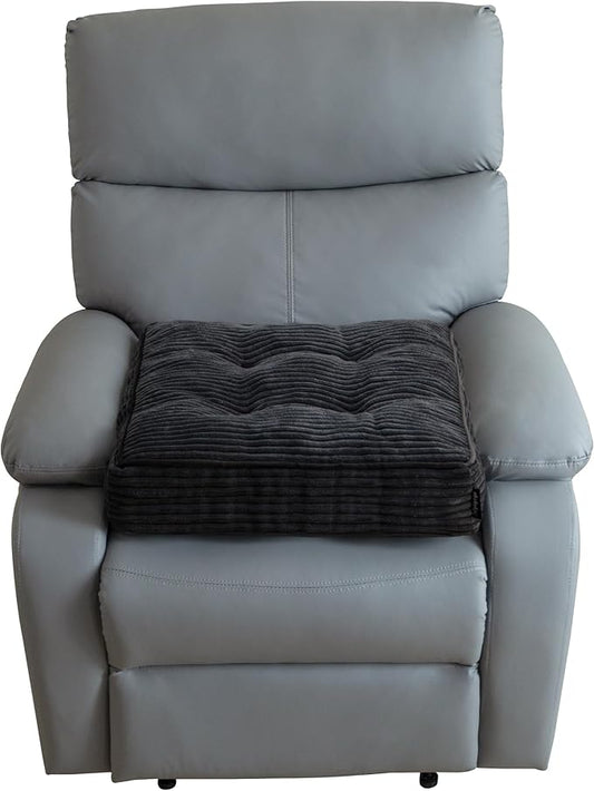 HIGOGOGO Tufted Corduroy Recliner Seat Cushion for Elderly, High Density Foam Large Square Seat Cushion for Recliner Chair, Floor Pillow, Office Chair, Car, No Pressure on Thighs, 20x20x4