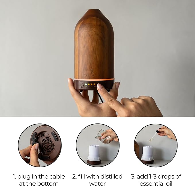 WALDWERK Diffuser (100ml) Made of Premium Acacia Wood - Essential Oil Diffuser for a Pleasant Indoor Atmosphere - Diffusers for Home - Aromatherapy Diffuser - Oil Diffuser