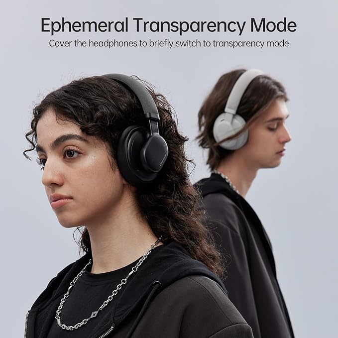 Active Noise Cancelling Headphones, Wireless Over Ear Bluetooth Headphones with Microphone, 40H Playtime, Comfortable Fit,Bluetooth 5.3,Black