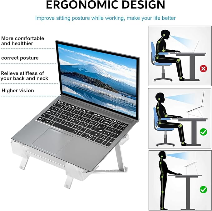 Laptop Cooler LED Light Laptop Stand with fan2 USB Ports, for 14-17inch laptops, Height StandErgonomically Gaming Laptop Cooling pad Rose Gold/2
