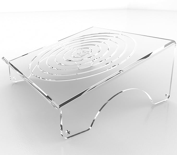 6MM Thick Clear Acrylic Laptop Holder, Portable & Ergonomic Laptop Stand for Desk, Riser Compatible 10 to 17 inches, Made in USA